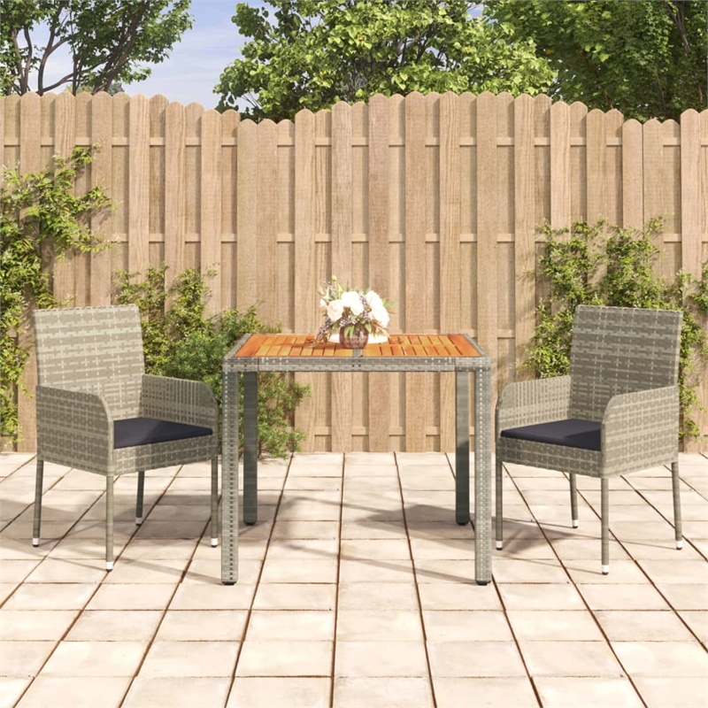 Bowery Hill PE Rattan Standard Modular Garden Dining Set in Gray