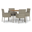 Bowery Hill PE Rattan Standard Durable Garden Dining Set in Gray