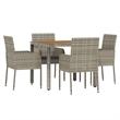 Bowery Hill PE Rattan Standard Durable Garden Dining Set in Gray