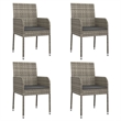Bowery Hill Contemporary Powder-Coated 5 Piece Garden Dining Set in Gray