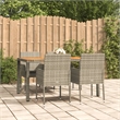 Bowery Hill Contemporary Powder-Coated 5 Piece Garden Dining Set in Gray