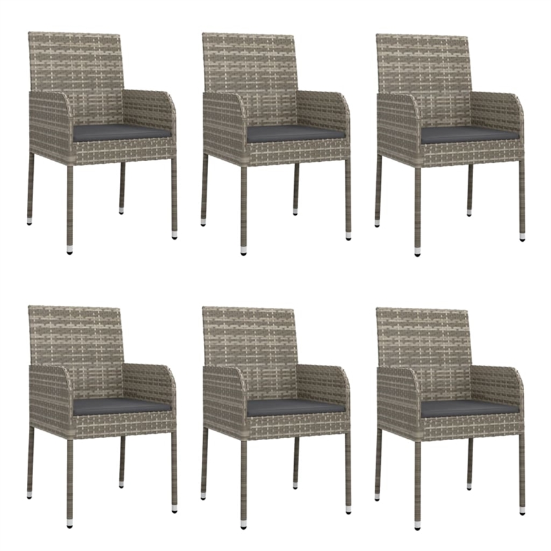 Bowery Hill Contemporary Weather-Resistant 7 Piece Garden Dining Set in Gray