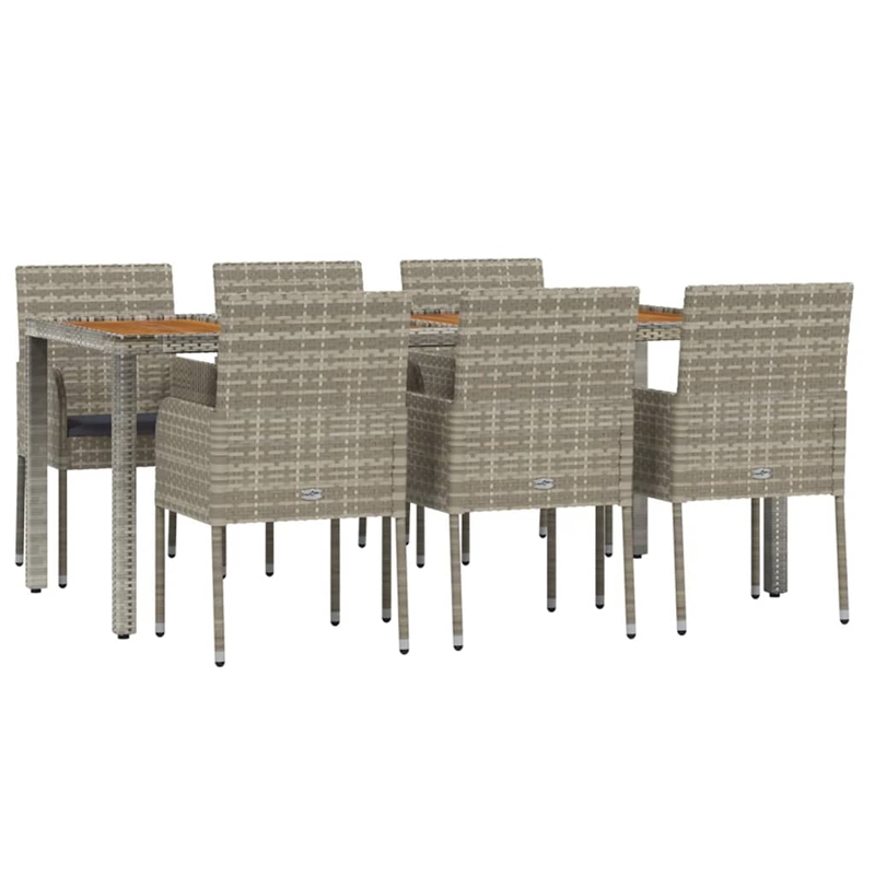 Bowery Hill Contemporary Weather-Resistant 7 Piece Garden Dining Set in Gray