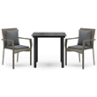 Bowery Hill Poly Rattan Medium Modular Garden Dining Set in Black and Gray