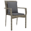 Bowery Hill Poly Rattan Medium Modular Garden Dining Set in Black and Gray