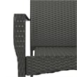 Bowery Hill Contemporary PE Rattan Durable Garden Dining Set in Black