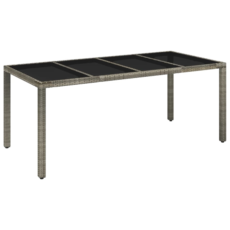 Bowery Hill PE Rattan Large Modular Garden Dining Set in Gray