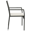 Bowery Hill PE Rattan 5 Piece Set Garden Dining Set in Black