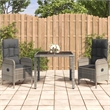 Bowery Hill PE Rattan Medium Adjustable Armrests Garden Dining Set in Gray