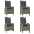 Bowery Hill Contemporary Poly Rattan 5 Piece Garden Dining Set in Gray