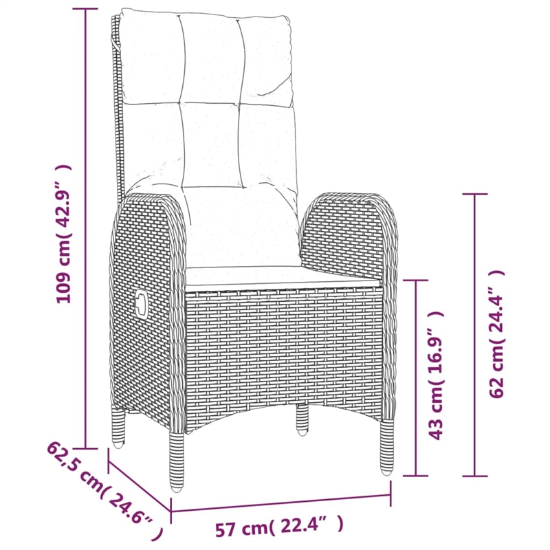 Bowery Hill Contemporary Poly Rattan 5 Piece Garden Dining Set in Gray