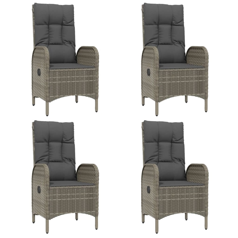Bowery Hill Contemporary Poly Rattan 5 Piece Garden Dining Set in Gray