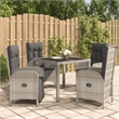 Bowery Hill Contemporary Poly Rattan 5 Piece Garden Dining Set in Gray