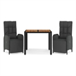 Bowery Hill Contemporary Powder-Coated Garden Dining Set in Black