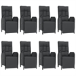 Bowery Hill Contemporary Powder-Coated Garden Dining Set in Black