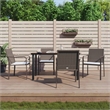 Bowery Hill PE Rattan/Steel/Tempered Glass Standard Garden Dining Set in Brown