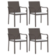 Bowery Hill PE Rattan/Steel/Tempered Glass Standard Garden Dining Set in Brown