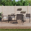 Bowery Hill Contemporary PE Rattan Medium Garden Dining Set in Brown