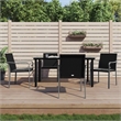 Bowery Hill PE Rattan 5 Piece Set Garden Dining Set in Black
