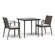 Bowery Hill Contemporary PE Rattan Durable Garden Dining Set in Brown