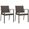 Bowery Hill Contemporary PE Rattan Durable Garden Dining Set in Brown