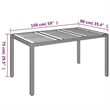 Bowery Hill PE Rattan 5 Piece Set Adjustable Armrests Garden Dining Set in Gray
