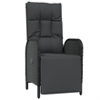 Bowery Hill Contemporary Poly Rattan Large Garden Dining Set in Black