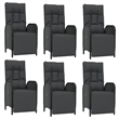 Bowery Hill Contemporary Poly Rattan Large Garden Dining Set in Black