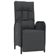 Bowery Hill Contemporary Poly Rattan Large Garden Dining Set in Black