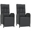Bowery Hill Contemporary PE Rattan Durable Garden Dining Set in Black
