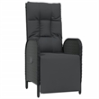 Bowery Hill Contemporary PE Rattan Durable Garden Dining Set in Black