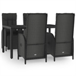 Bowery Hill Contemporary Weather-Resistant Garden Dining Set in Black