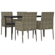 Bowery Hill PE Rattan Medium Modular Garden Dining Set in Black/Gray