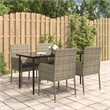 Bowery Hill PE Rattan Medium Modular Garden Dining Set in Black/Gray