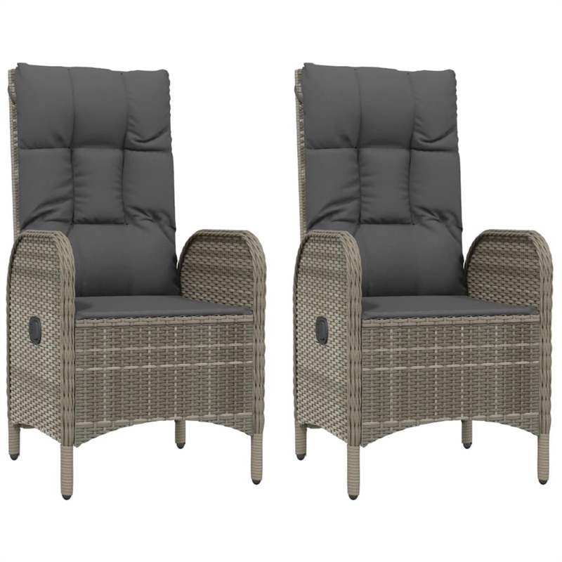 Bowery Hill Contemporary Poly Rattan Garden Dining Set in Black/Gray
