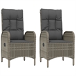 Bowery Hill Contemporary Poly Rattan Garden Dining Set in Black/Gray