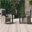 Bowery Hill PE Rattan Standard Adjustable Armrests Garden Dining Set in Black