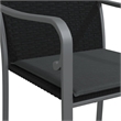 Bowery Hill Poly Rattan Standard Durable Garden Dining Set in Black