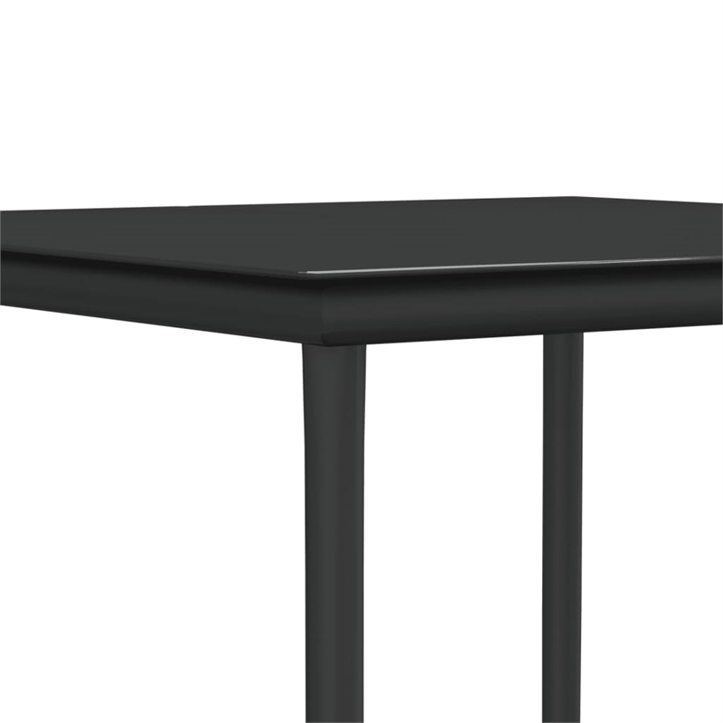 Bowery Hill Poly Rattan Standard Durable Garden Dining Set in Black