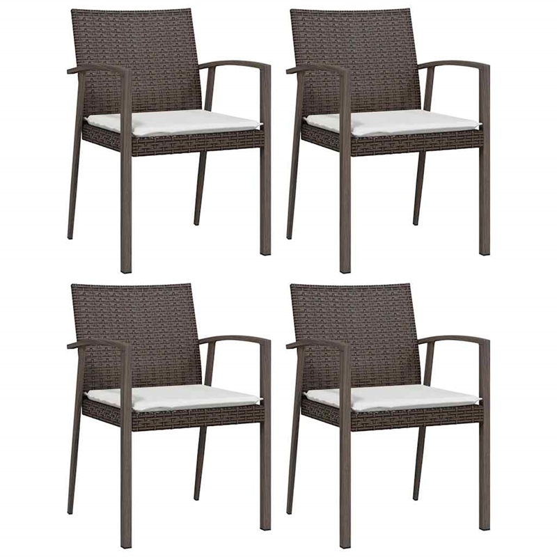 Bowery Hill Contemporary PE Rattan Medium Durable Dining Set in Brown