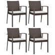 Bowery Hill Contemporary PE Rattan Medium Durable Dining Set in Brown
