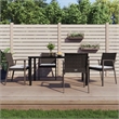 Bowery Hill Contemporary PE Rattan Medium Durable Dining Set in Brown