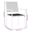 Bowery Hill Contemporary PE Rattan Durable Garden Dining Set in Black