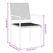 Bowery Hill Poly Rattan Medium Durable Garden Dining Set in Black