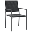 Bowery Hill Poly Rattan Medium Durable Garden Dining Set in Black