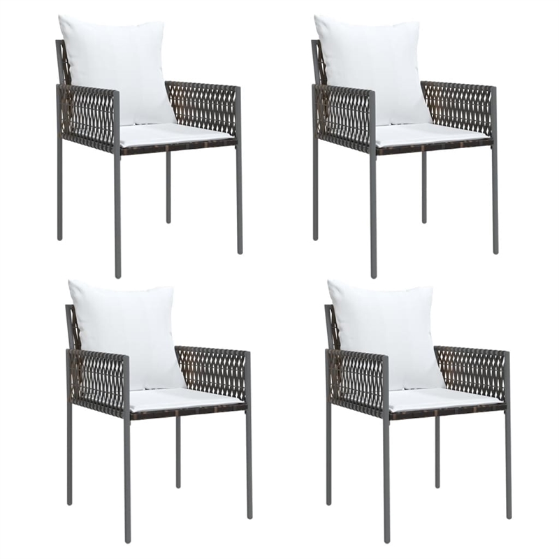 Bowery Hill Contemporary Powder-Coated Garden Dining Set in Brown