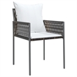 Bowery Hill Contemporary Powder-Coated Garden Dining Set in Brown