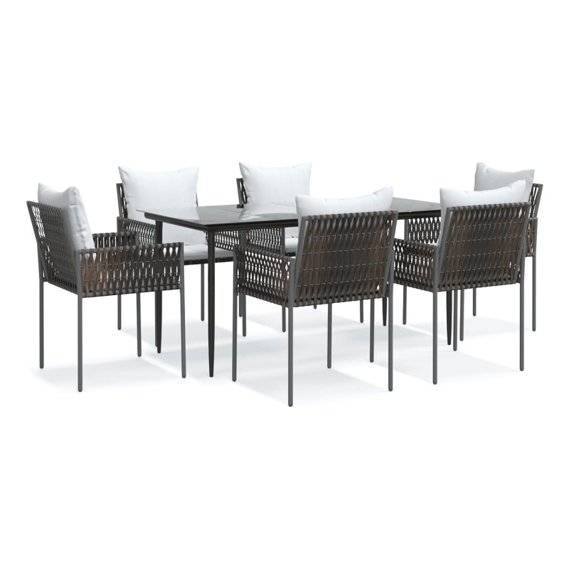 Bowery Hill Contemporary Weather-Resistant Garden Dining Set in Brown