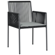 Bowery Hill Poly Rattan Medium Durable Garden Dining Set in Black