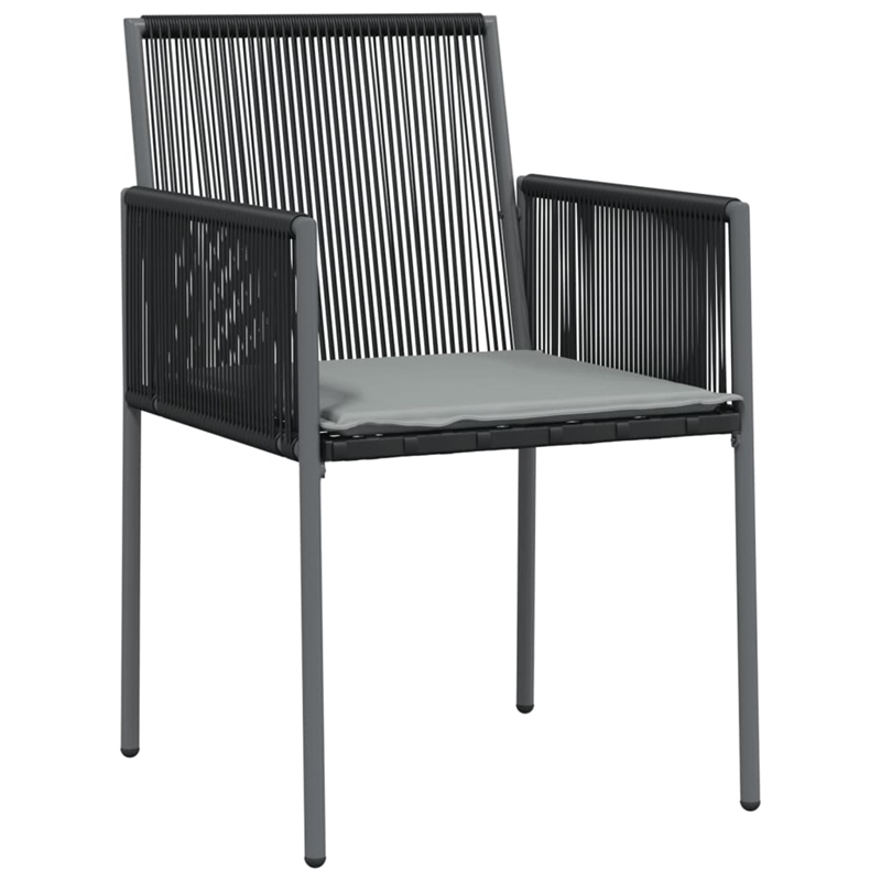 Bowery Hill Poly Rattan Medium Durable Garden Dining Set in Black